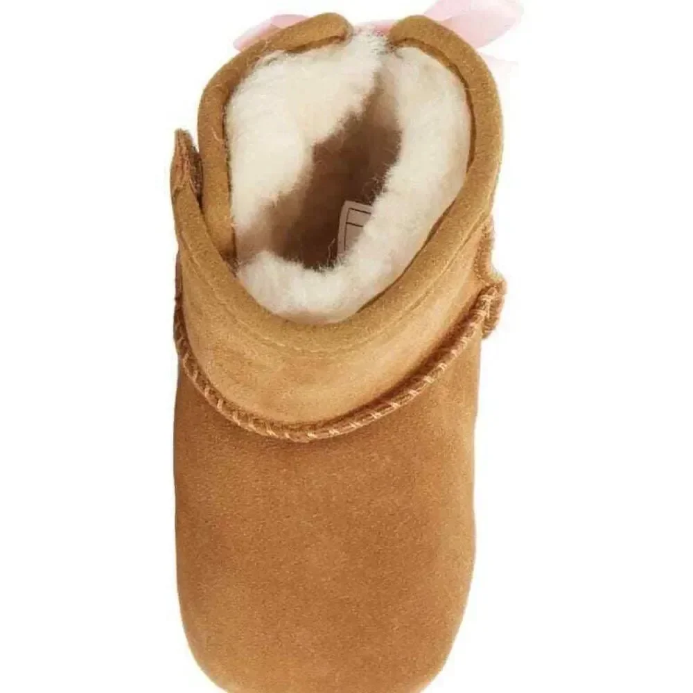 UGG Jesse Bow II 1018452I Kid's Boy's Chestnut Suede Ankle Bootie Shoes UGG386